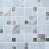Meteor square white mosaic tiles