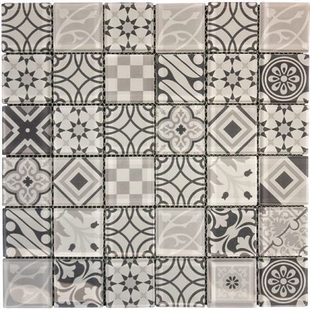 Arabesque Grey Mosaic Tiles